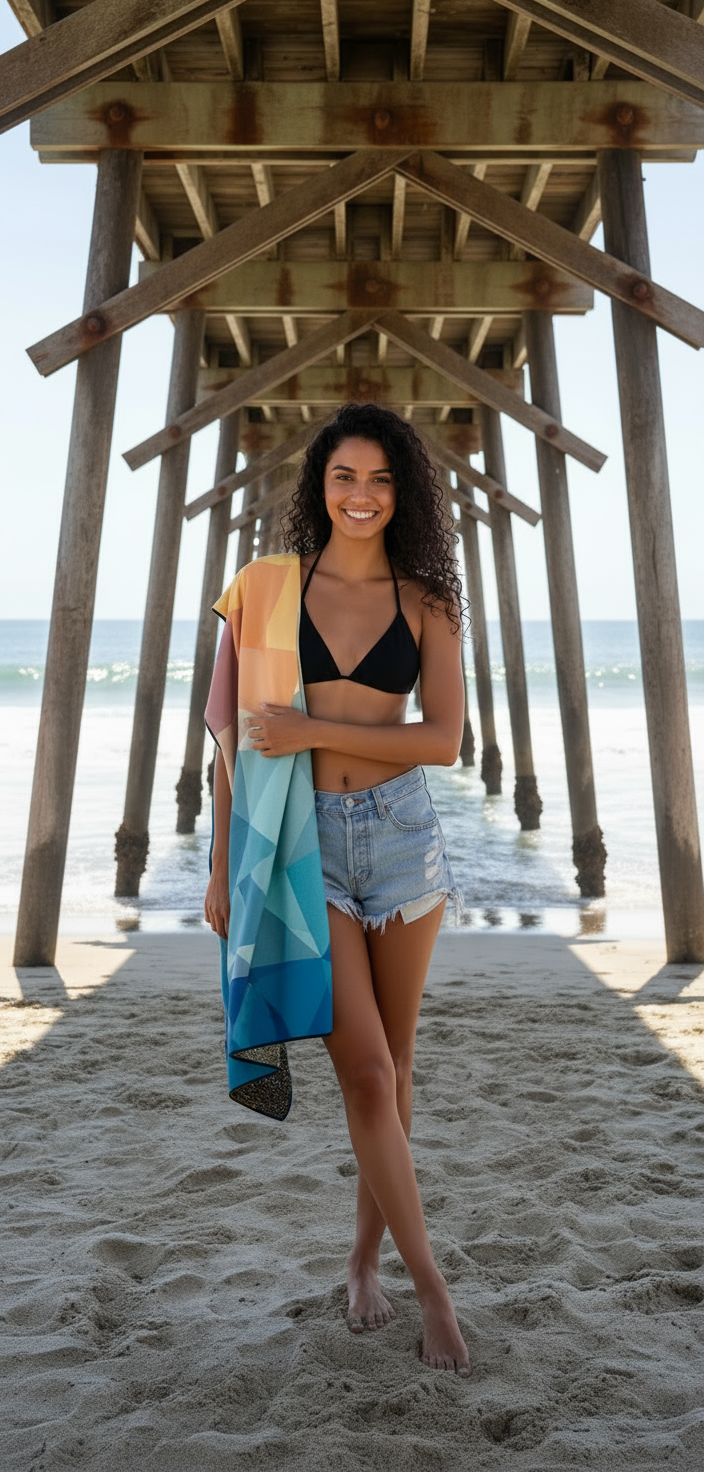 Captain Crabby Decked Out Beach Towel