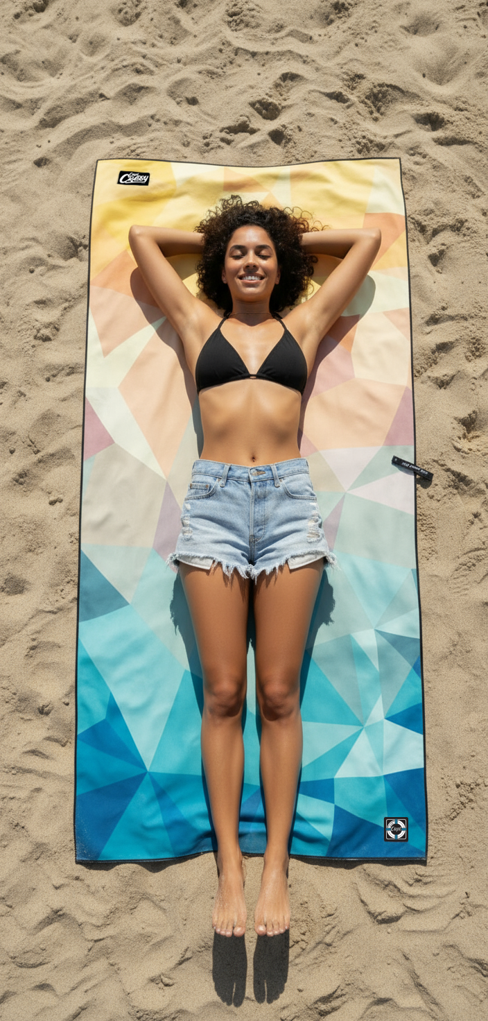 Captain Crabby Decked Out Beach Towel