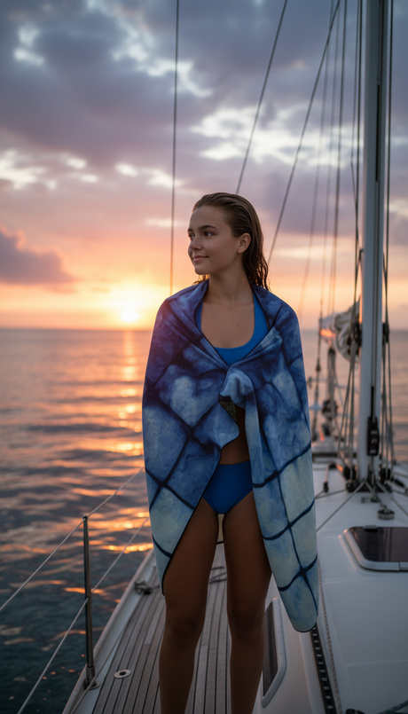 Shibori Squares - Beach Towel